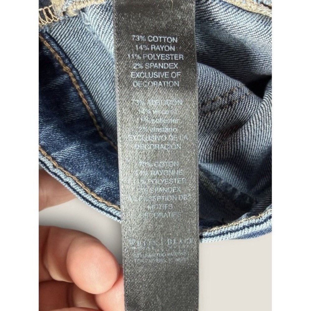 White House Black Market Slim Crop Jeans Blue Raw Hem Size 0 Mid Rise Stretch‎ - Picture 3 of 9